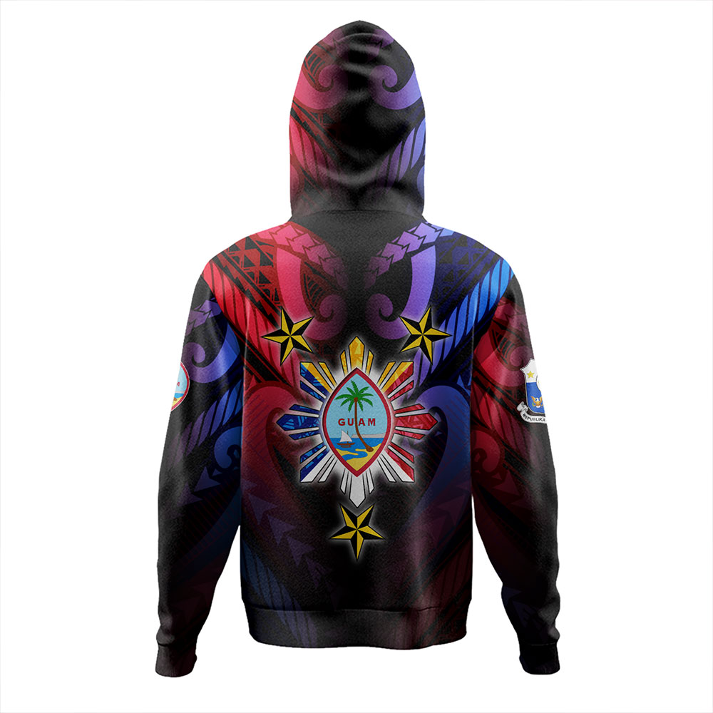 Philippines Hoodie - Guam Seal With Philippines Sun And Stars