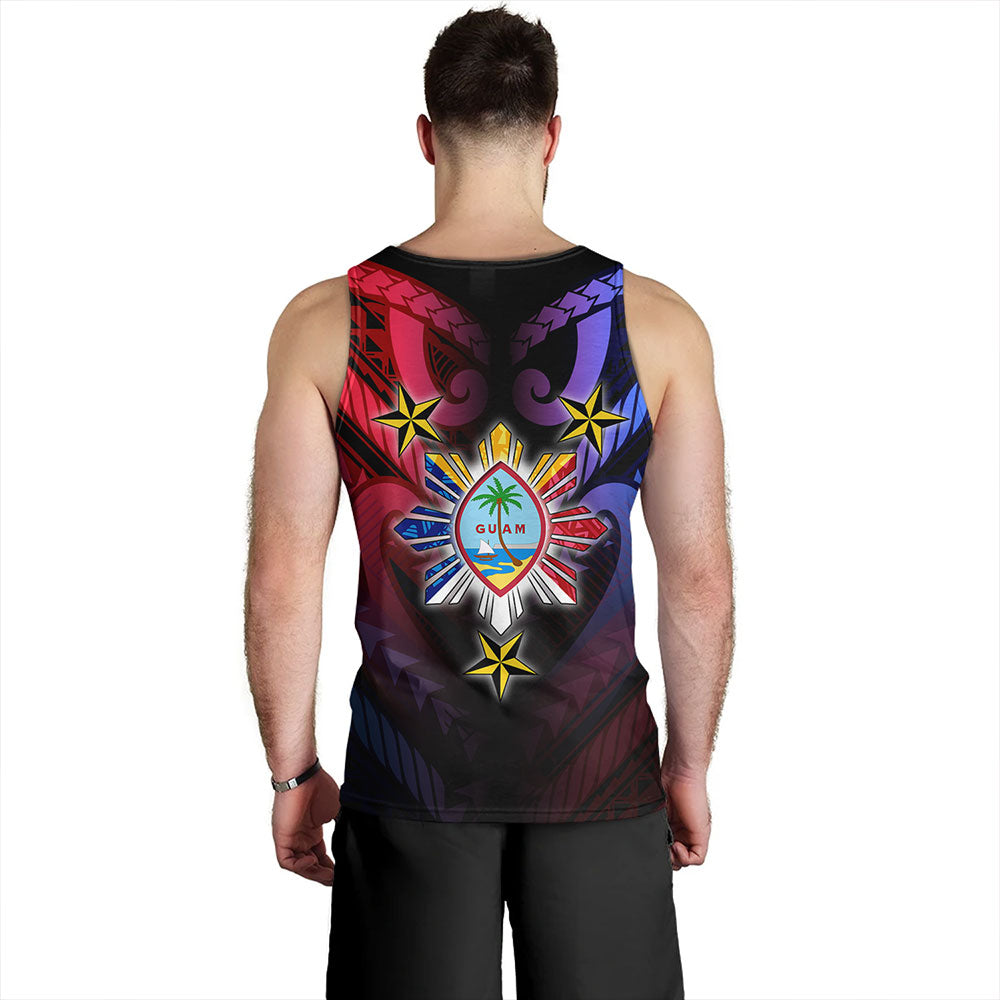 Philippines Tank Top - Guam Seal With Philippines Sun And Stars