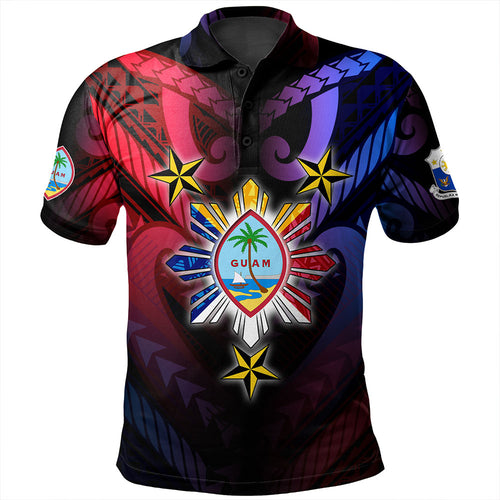 Philippines Polo Shirt - Guam Seal With Philippines Sun And Stars
