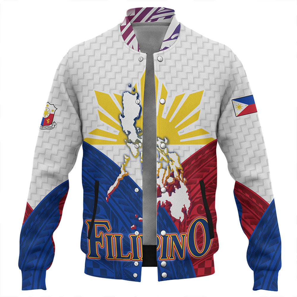 Philippines Baseball Jacket - Philippines National Bird With Sun And Stars Style