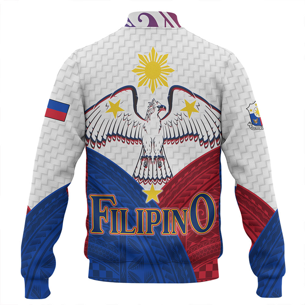 Philippines Baseball Jacket - Philippines National Bird With Sun And Stars Style