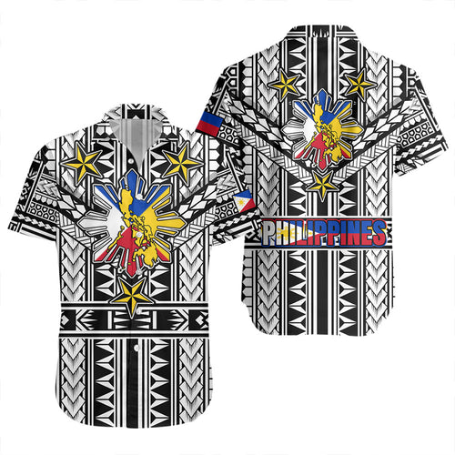 Philippines Short Sleeve Shirt - Filipino Sun And Stars Tribal Tattoo Patterns Style