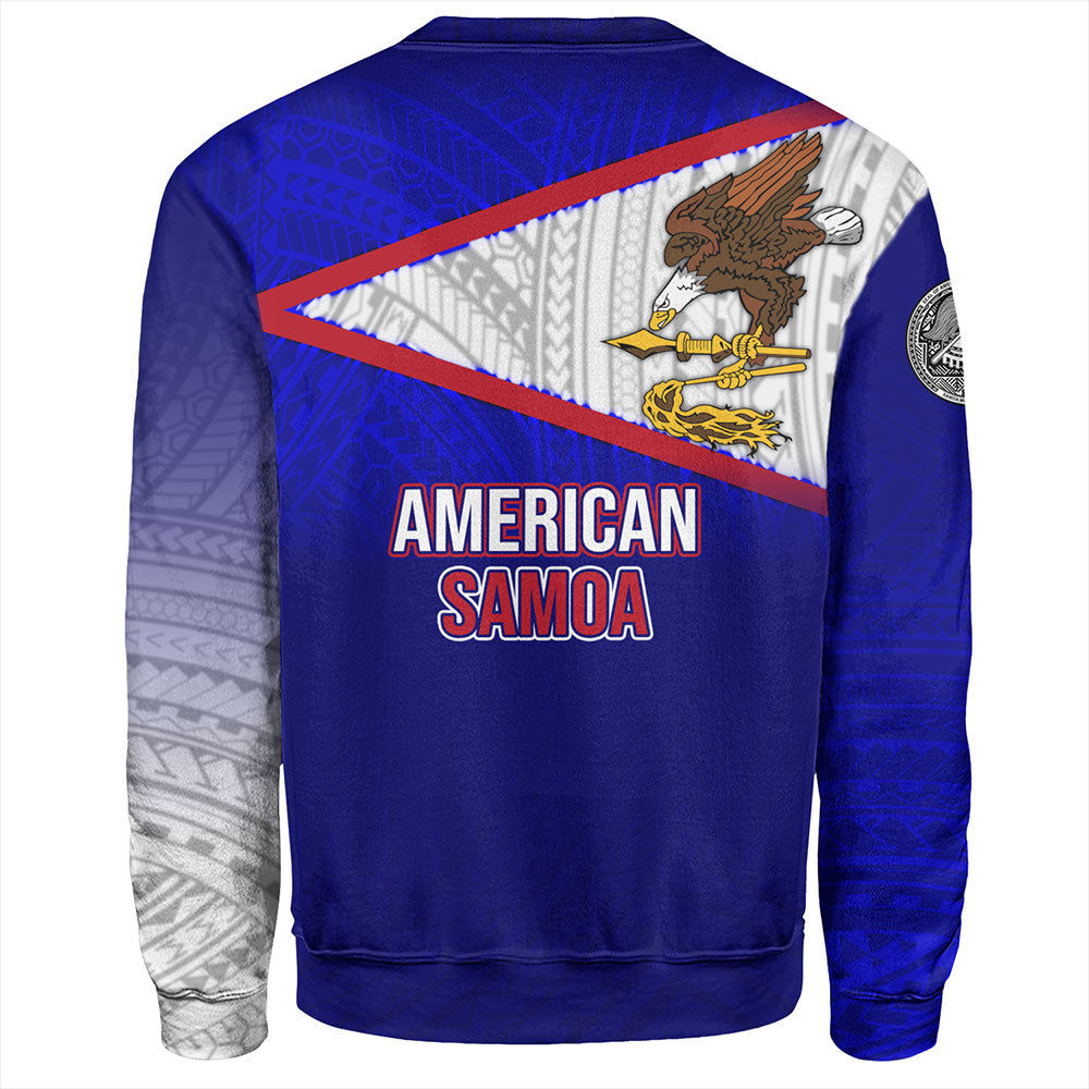 American Samoa Sweatshirt - American Samoa Flag Color With Traditional Patterns