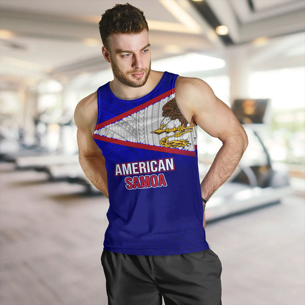 American Samoa Tank Top - American Samoa Flag Color With Traditional Patterns