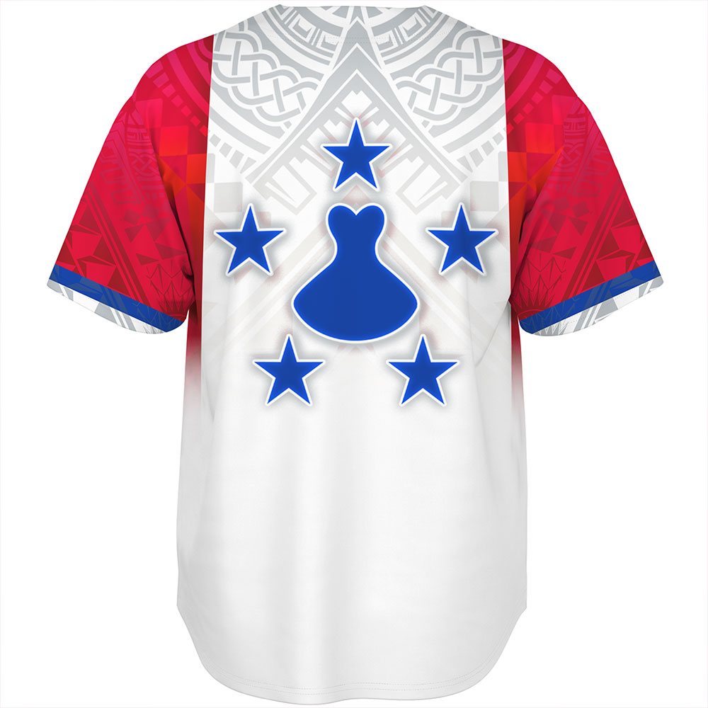 Austral Islands Baseball Shirt Flag Color With Traditional Patterns