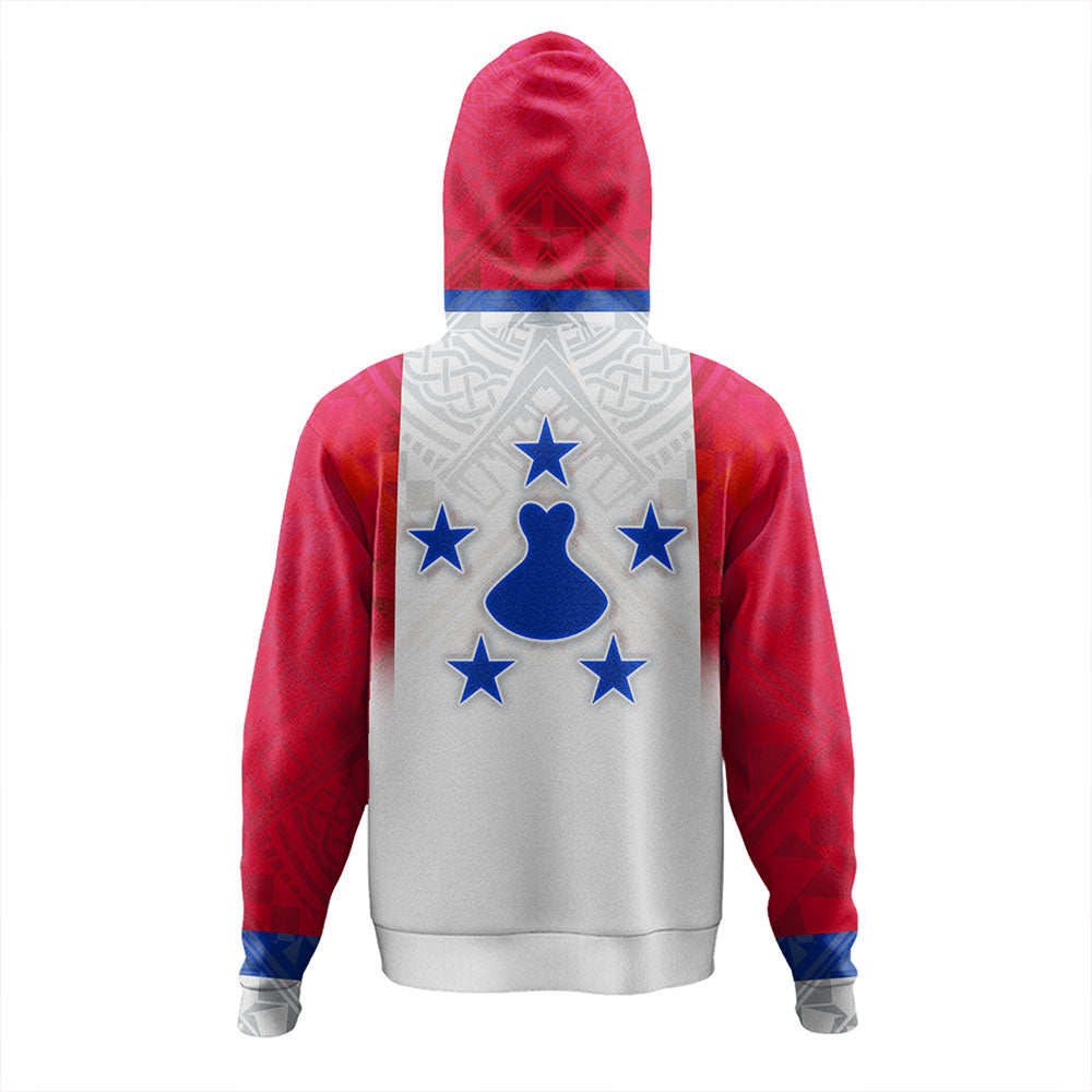 Austral Islands Hoodie Flag Color With Traditional Patterns