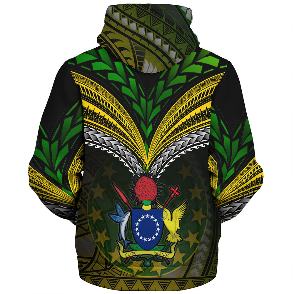 Cook Islands Sherpa Hoodie Flag Color With Traditional Patterns