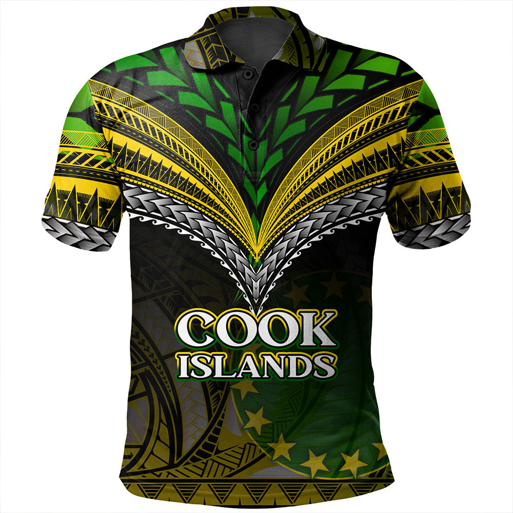 Cook Islands Polo Shirt Flag Color With Traditional Patterns