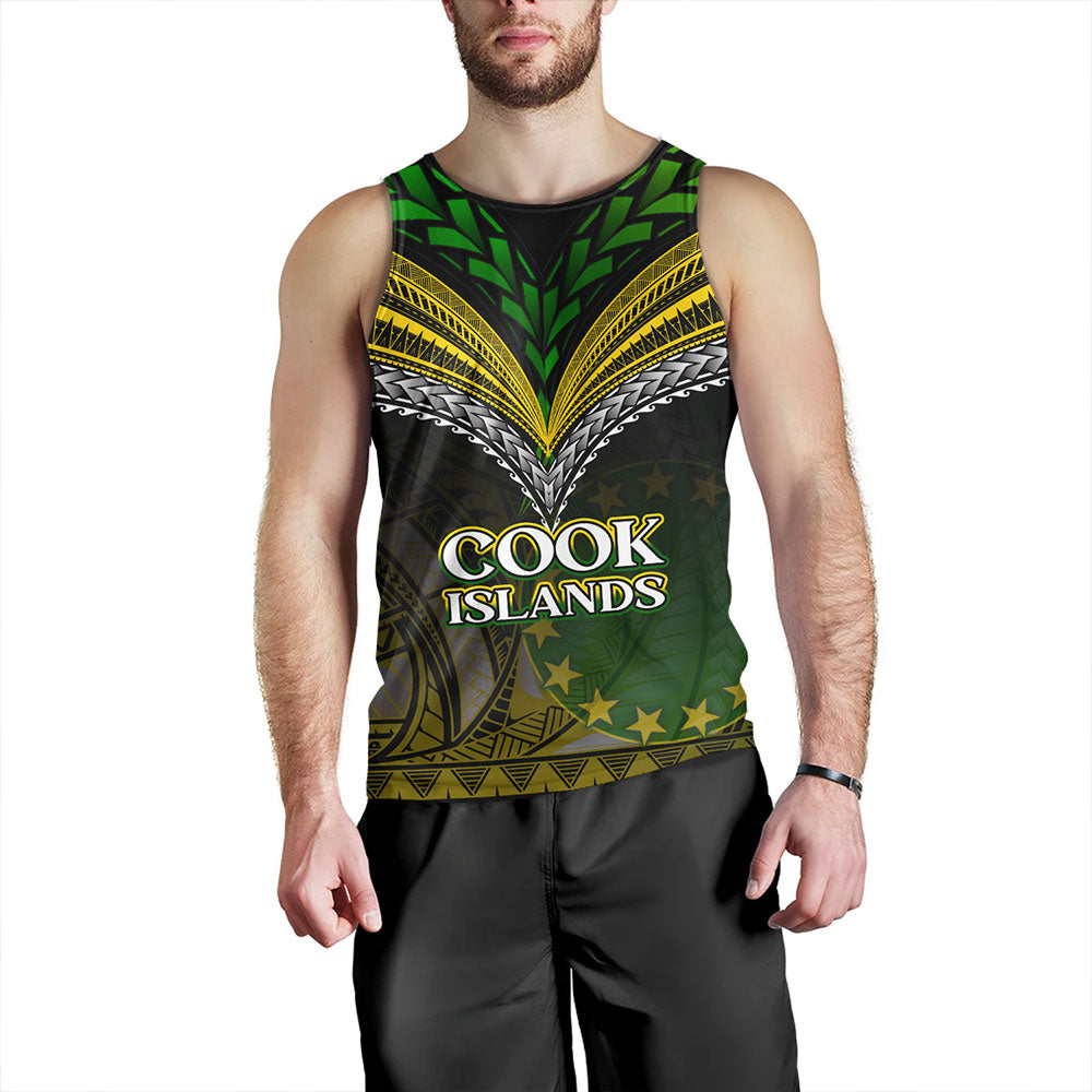 Cook Islands Tank Top Flag Color With Traditional Patterns