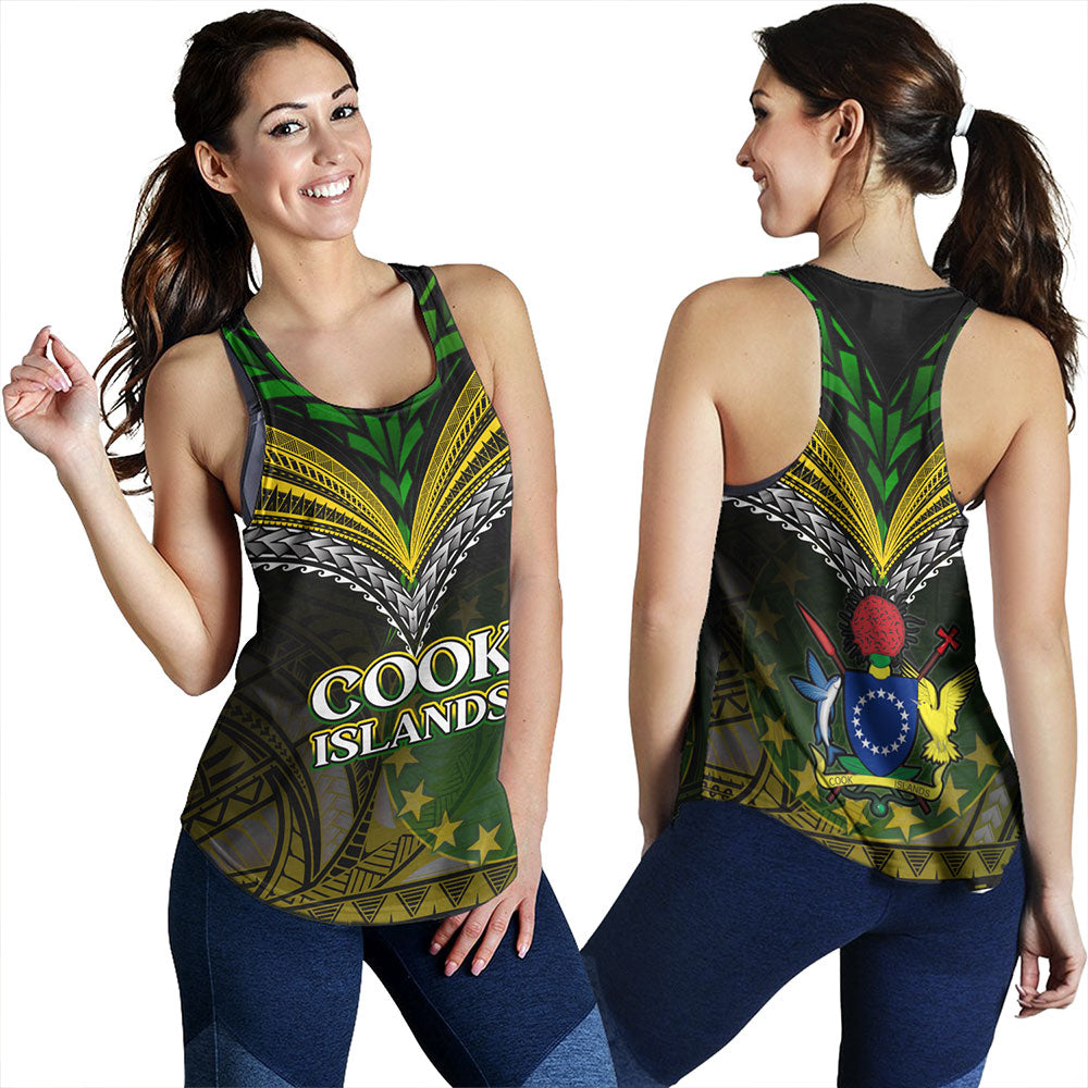 Cook Islands Women Tank Flag Color With Traditional Patterns