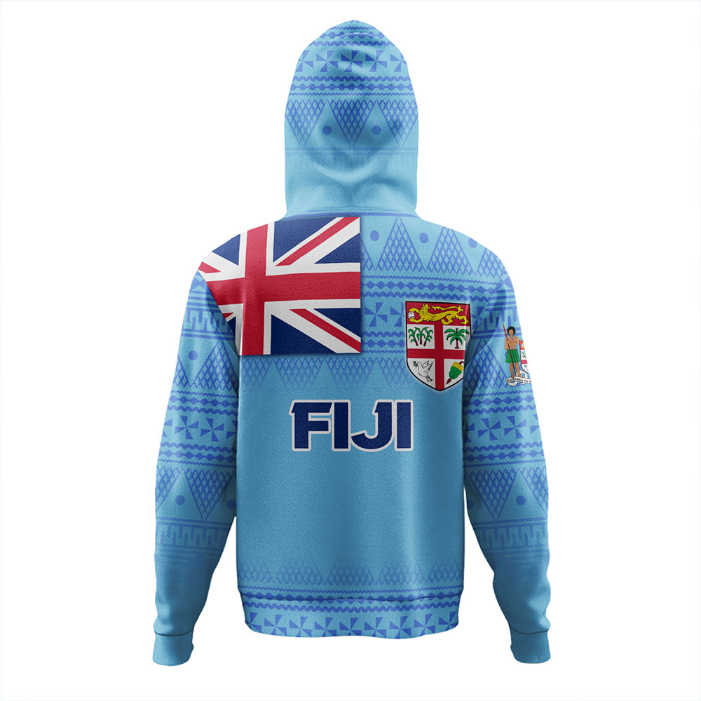 Fiji Hoodie - Flag Color With Traditional Patterns