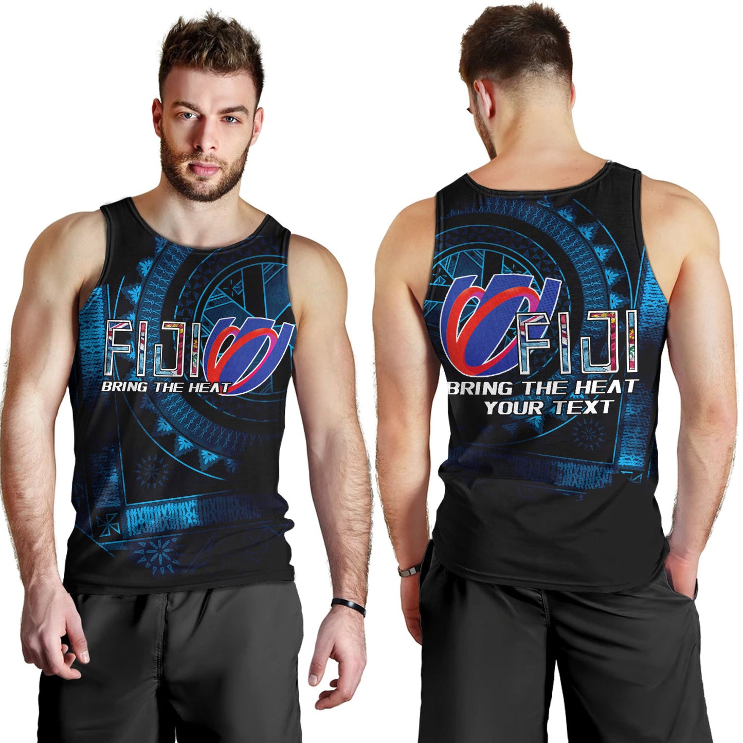 Fiji Custom Personalised Tank Top Bring The Heat Rugby Cup