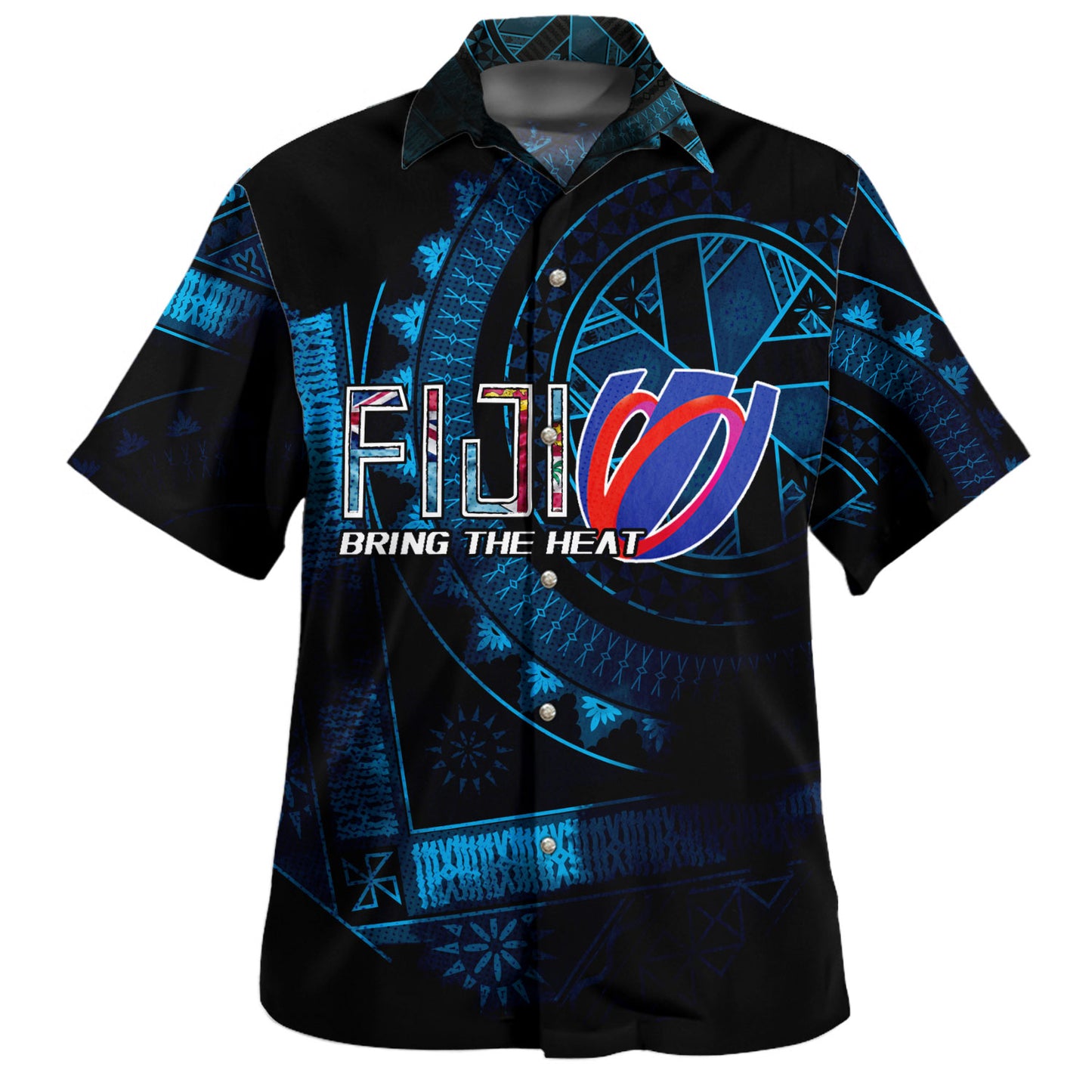 Papua New Guinea Hawaiian Shirt Lowpolly Pattern with Polynesian Motif