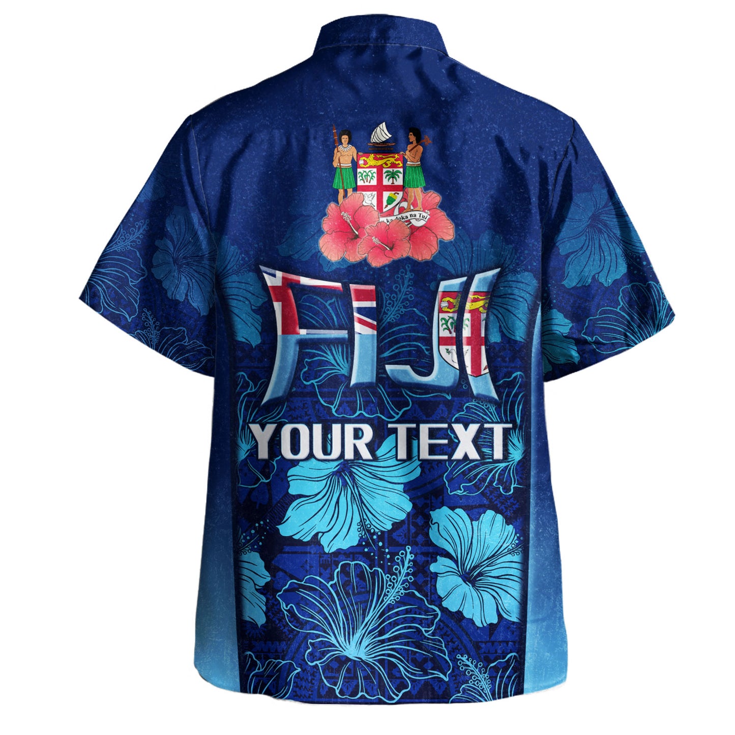 Fiji Custom Personalised Hawaiian Shirt Fijian Traditional Patterns Hibiscus Flowers