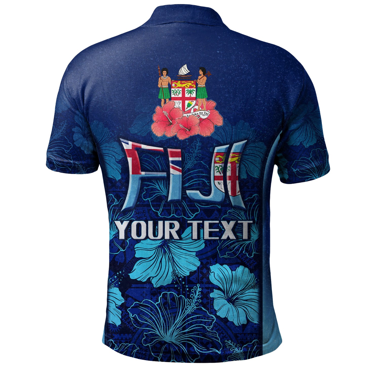 Fiji Polo Shirt Fijian Traditional Patterns Hibiscus Flowers