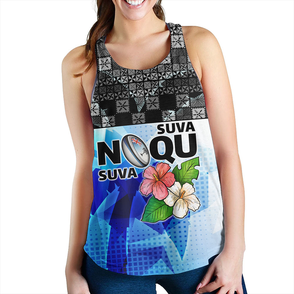 Fiji Women Tank Suva Noqu Suva Hibiscus Flowers Fijian Patterns