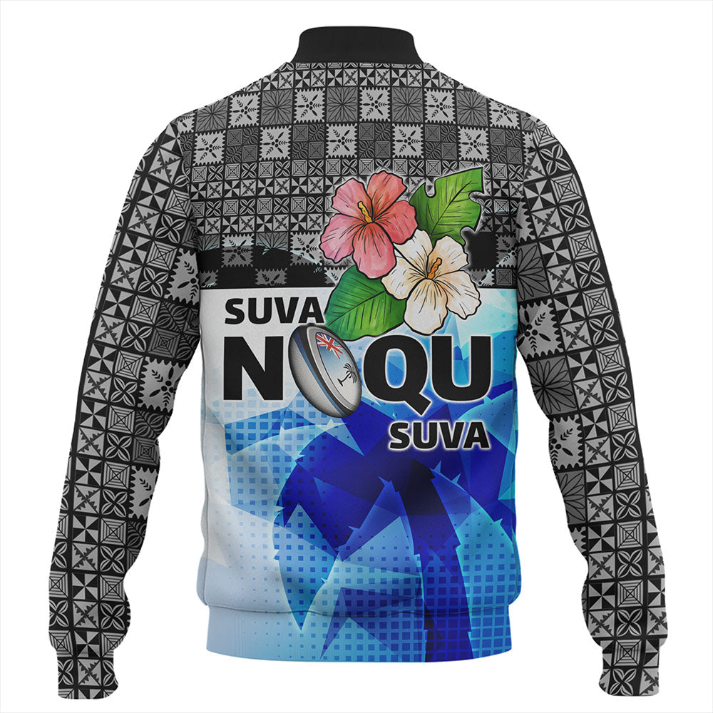 Fiji Baseball Jacket Suva Noqu Suva Hibiscus Flowers Fijian Patterns