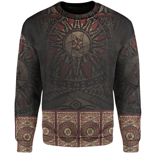 Fiji Sweatshirt Fijian Masi Tapa Patterns