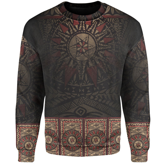 Fiji Sweatshirt Fijian Masi Tapa Patterns