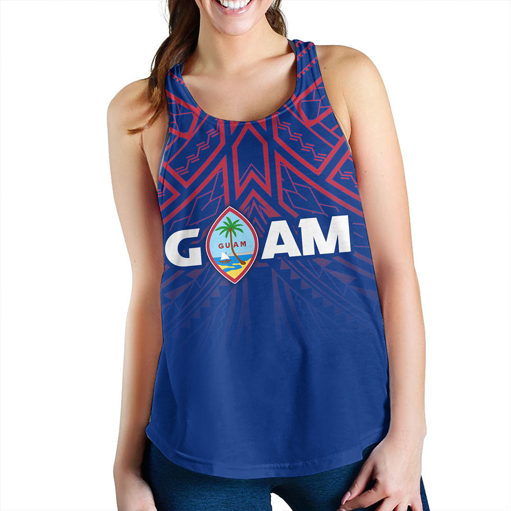 Guam Women Tank - Flag Color With Traditional Patterns