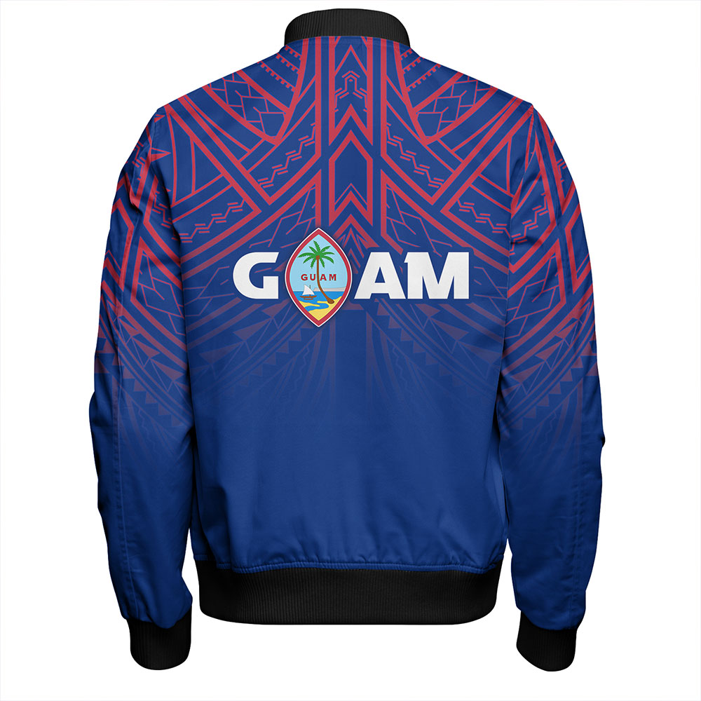 Guam Bomber Jacket - Flag Color With Traditional Patterns