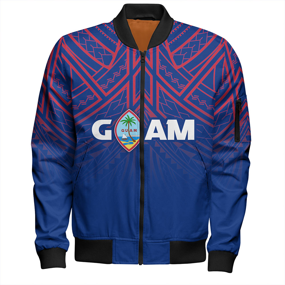 Guam Bomber Jacket - Flag Color With Traditional Patterns