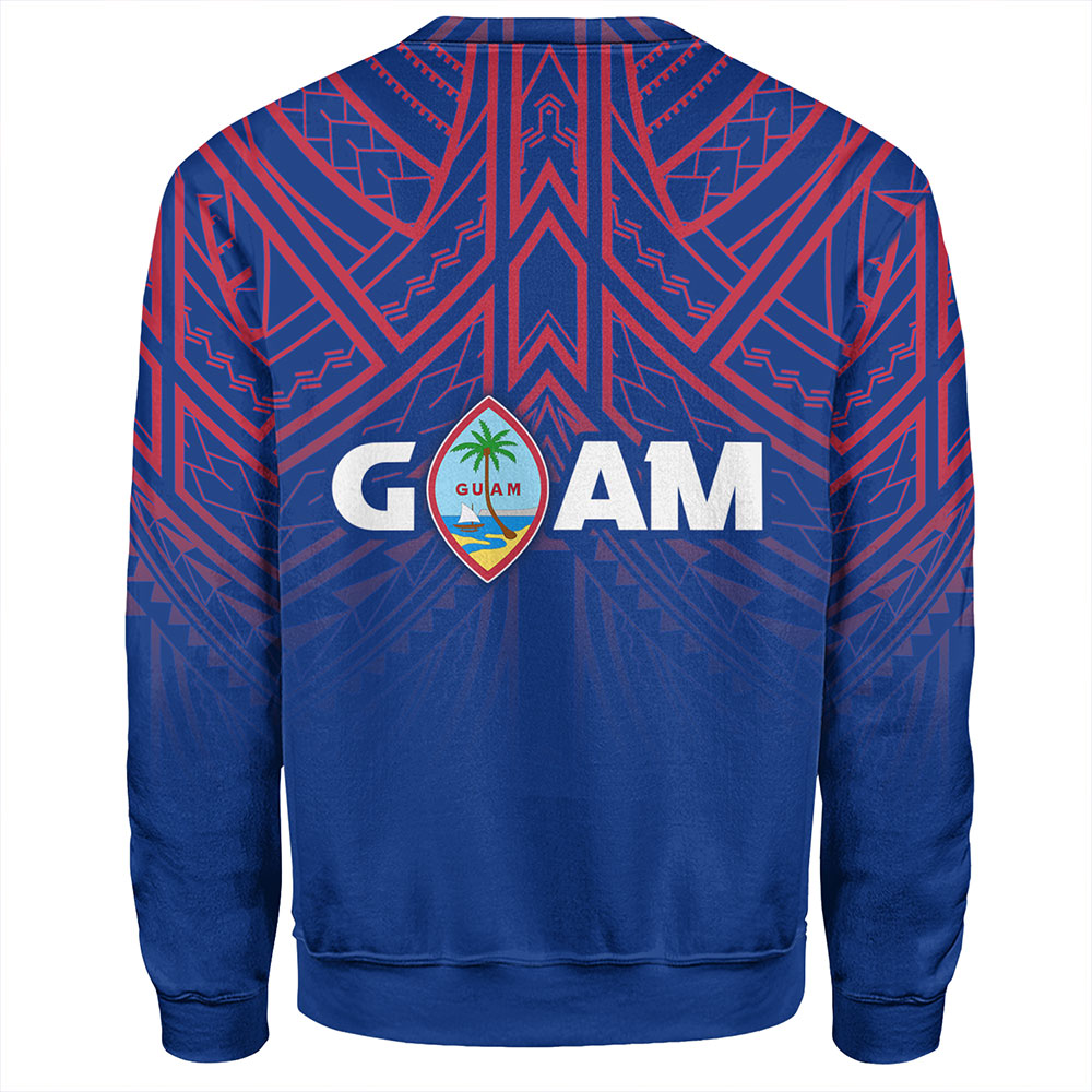 Guam Sweatshirt - Flag Color With Traditional Patterns