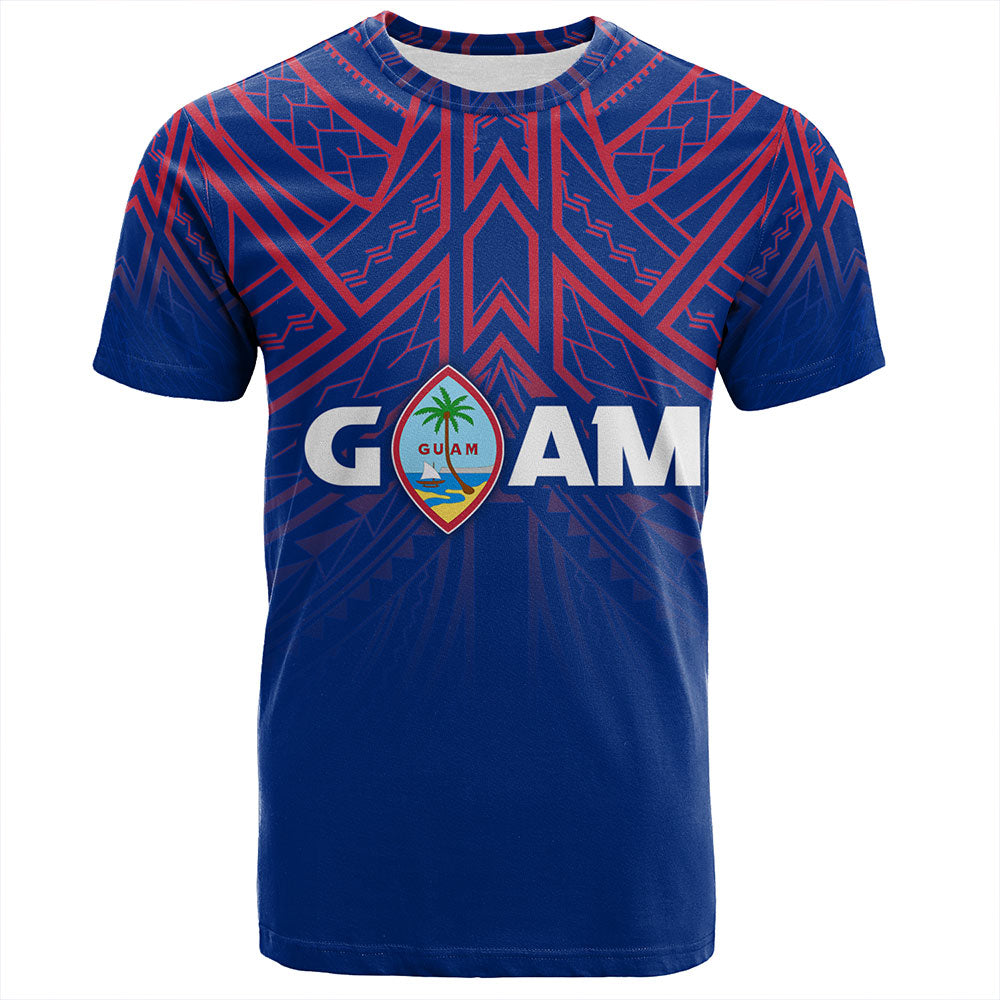 Guam T-Shirt - Flag Color With Traditional Patterns