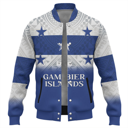 Gambier Islands Baseball Jacket Flag Color With Traditional Patterns