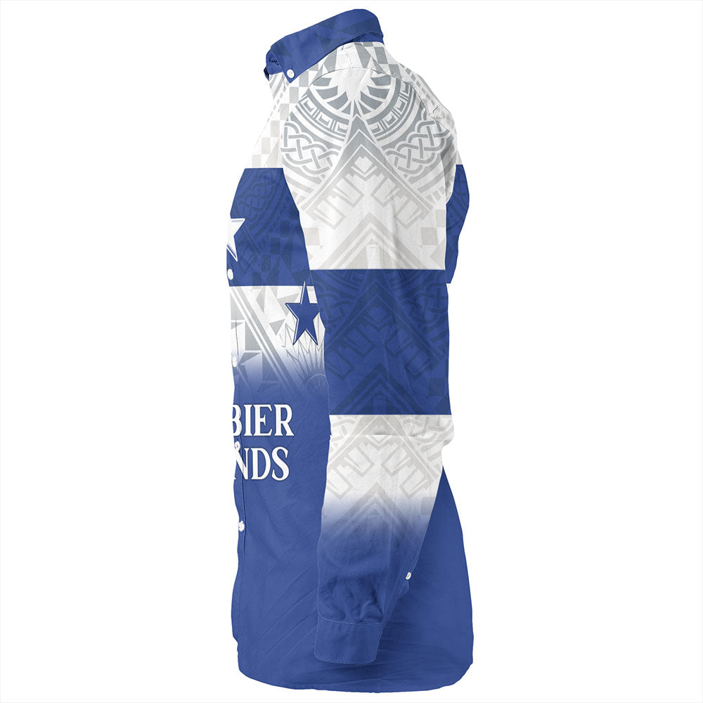 Gambier Islands Long Sleeve Shirt Flag Color With Traditional Patterns
