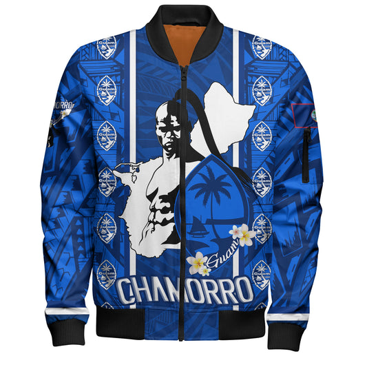 Guam Custom Personalised Bomber Jacket Chamorro Warrior Traditional Tribal Patterns