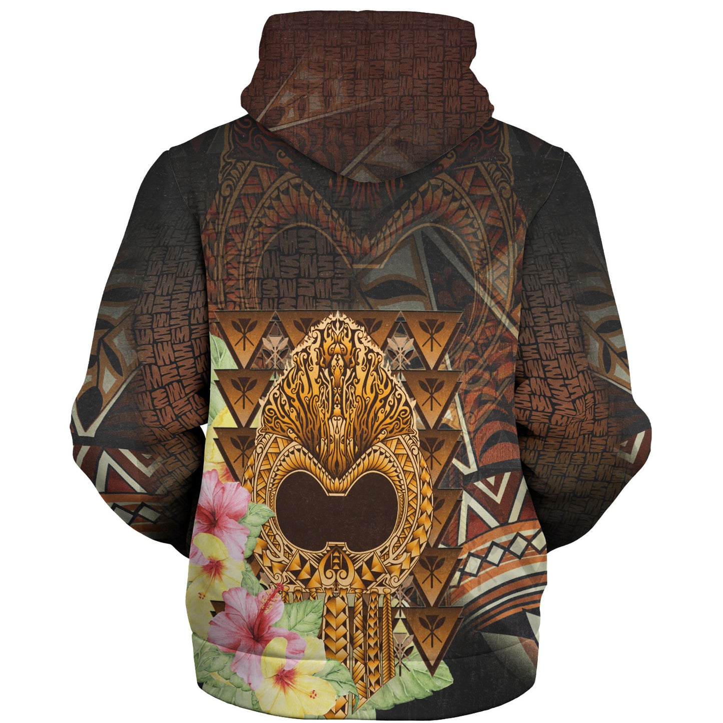 Hawaii Sherpa Hoodie Ikaika Hawaiian With Hibiscus Flowers Retro Style