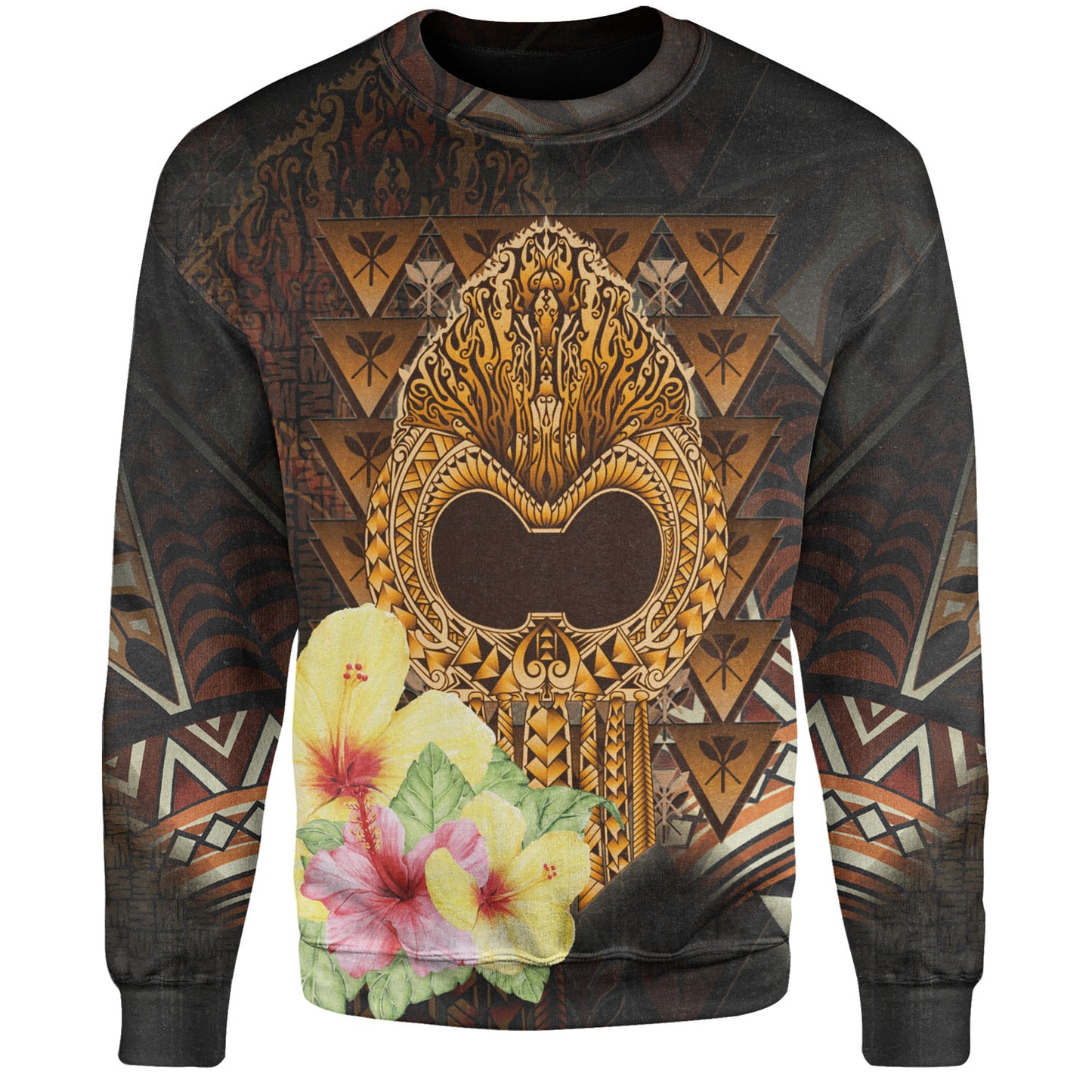 Hawaii Sweatshirt Ikaika Hawaiian With Hibiscus Flowers Retro Style