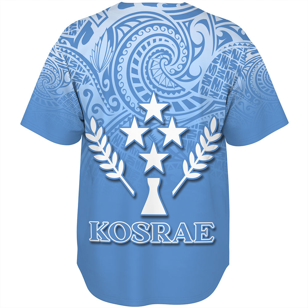 Kosrae Baseball Shirt Flag Color With Traditional Patterns