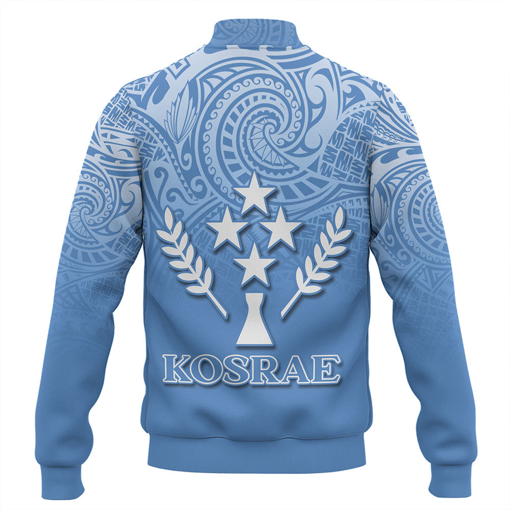 Kosrae Baseball Jacket Flag Color With Traditional Patterns