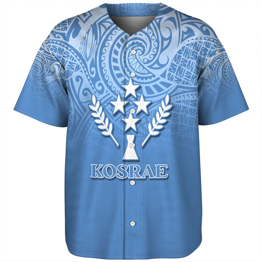 Kosrae Baseball Shirt Flag Color With Traditional Patterns