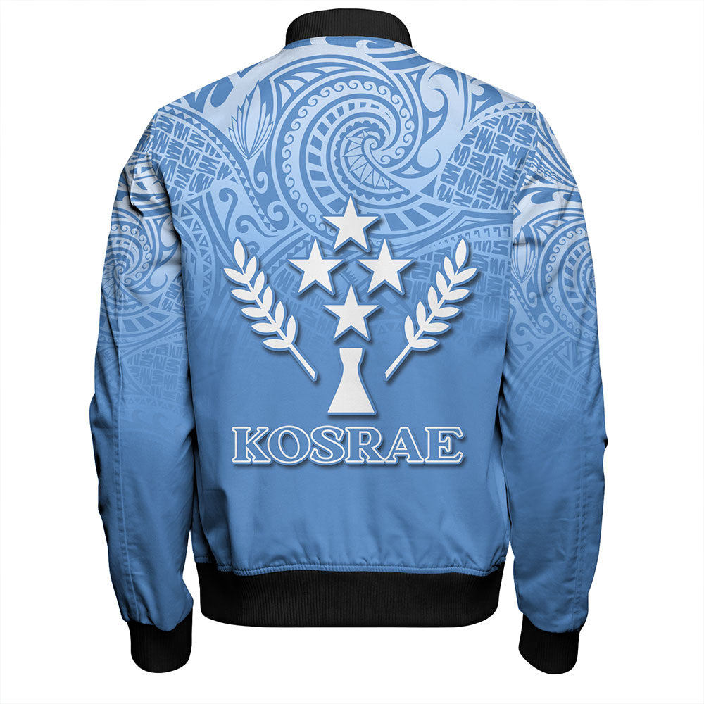 Kosrae Bomber Jacket Flag Color With Traditional Patterns