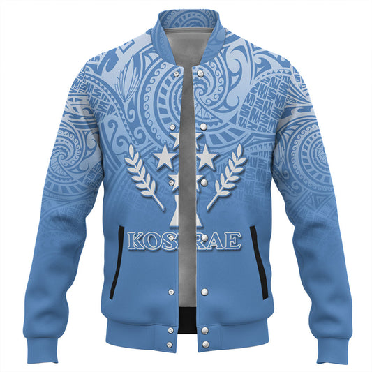 Kosrae Baseball Jacket Flag Color With Traditional Patterns