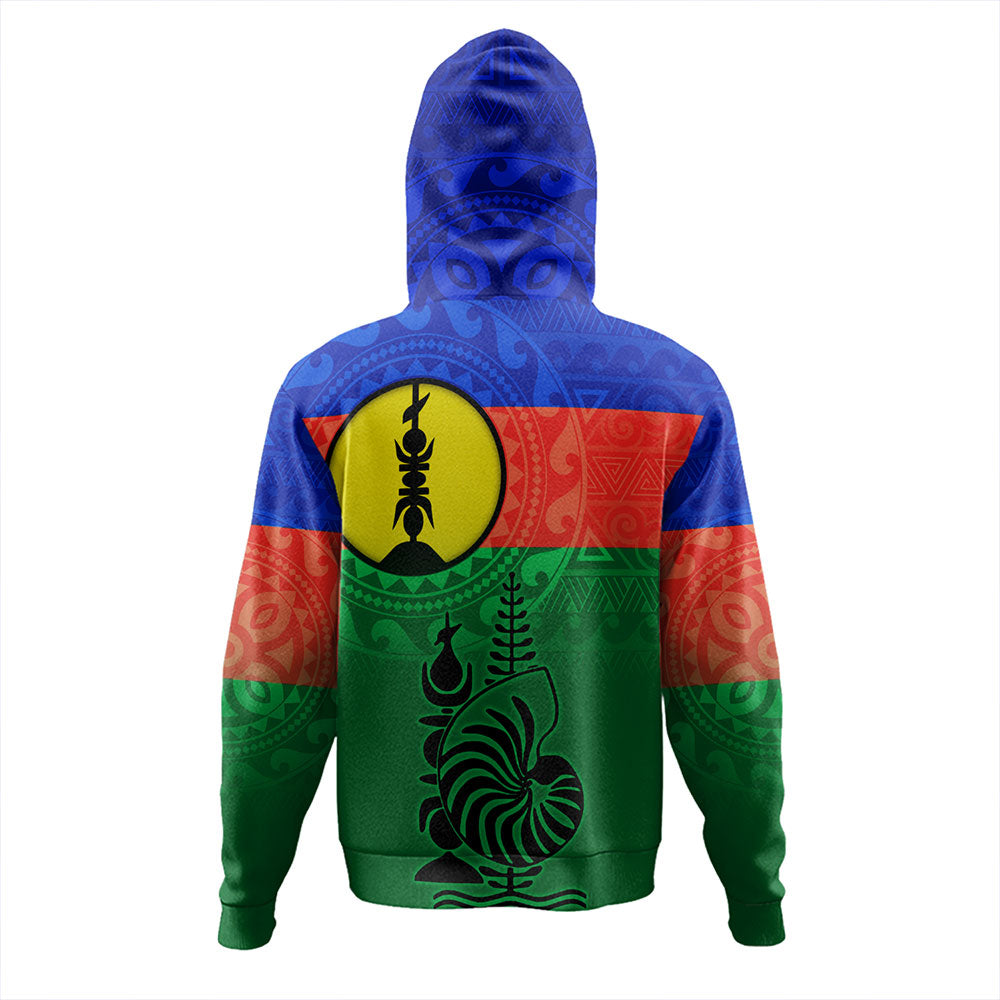 New Caledonia Hoodie Flag Color With Traditional Patterns