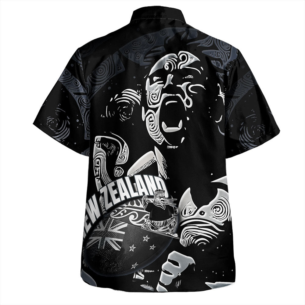 New Zealand Hawaiian Shirt Maori Haka With Rugby Ball