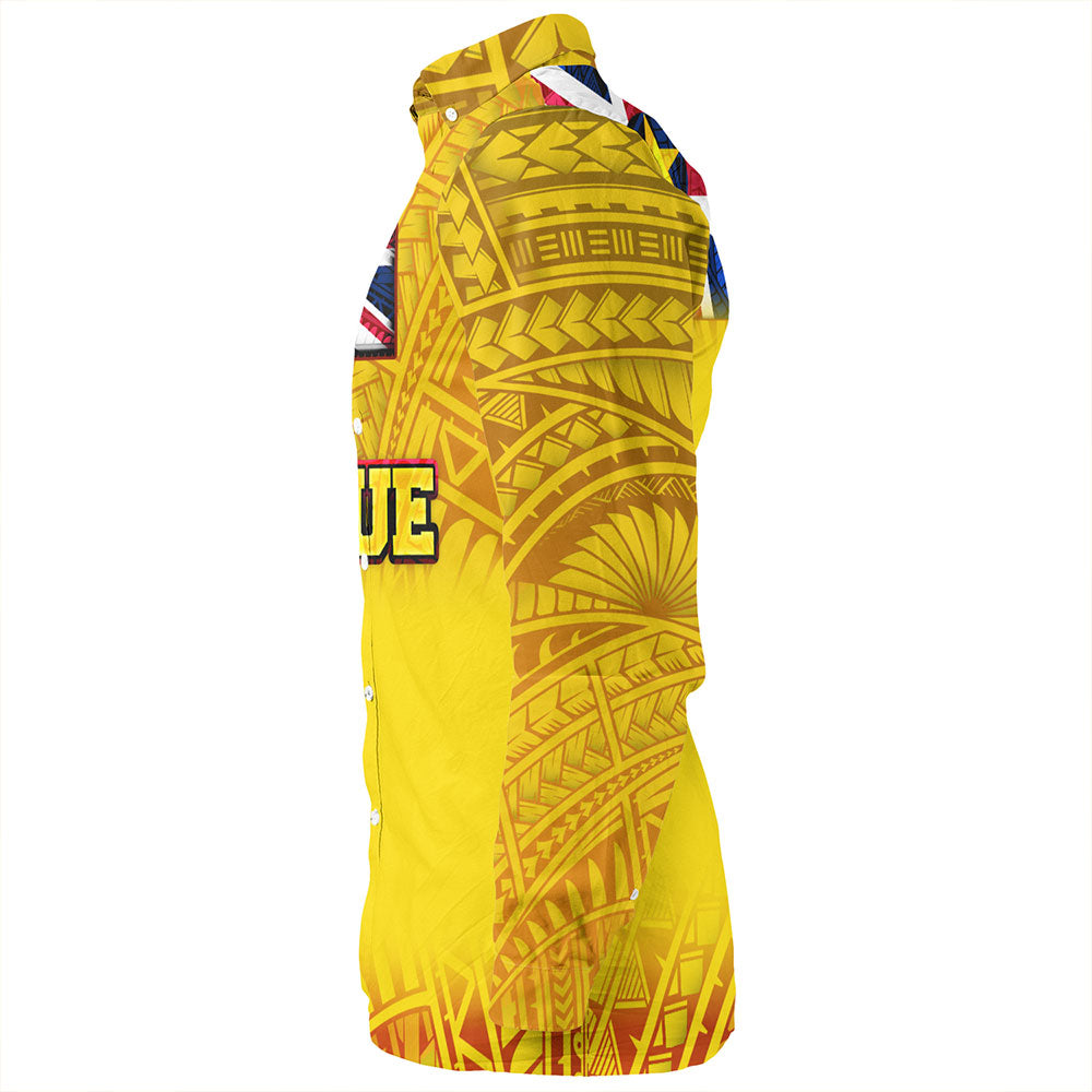 Niue Long Sleeve Shirt Flag Color With Traditional Patterns