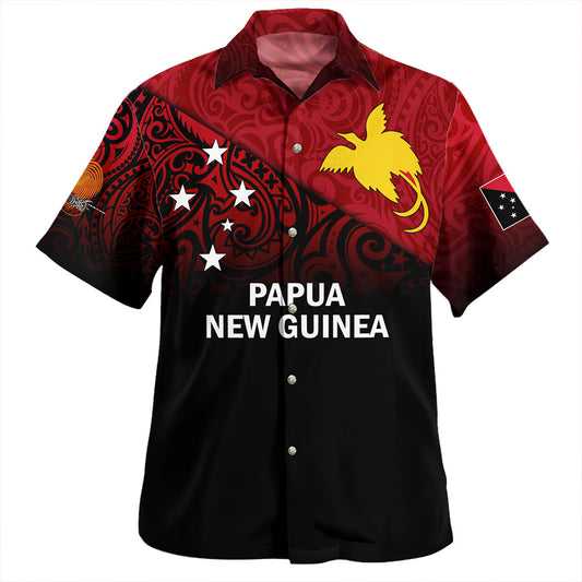 Vanuatu Hawaiian Shirt - Flag Color With Traditional Patterns