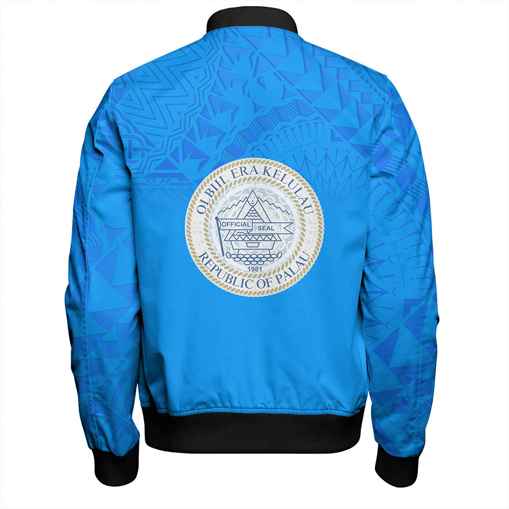 Palau Bomber Jacket Flag Color With Traditional Patterns