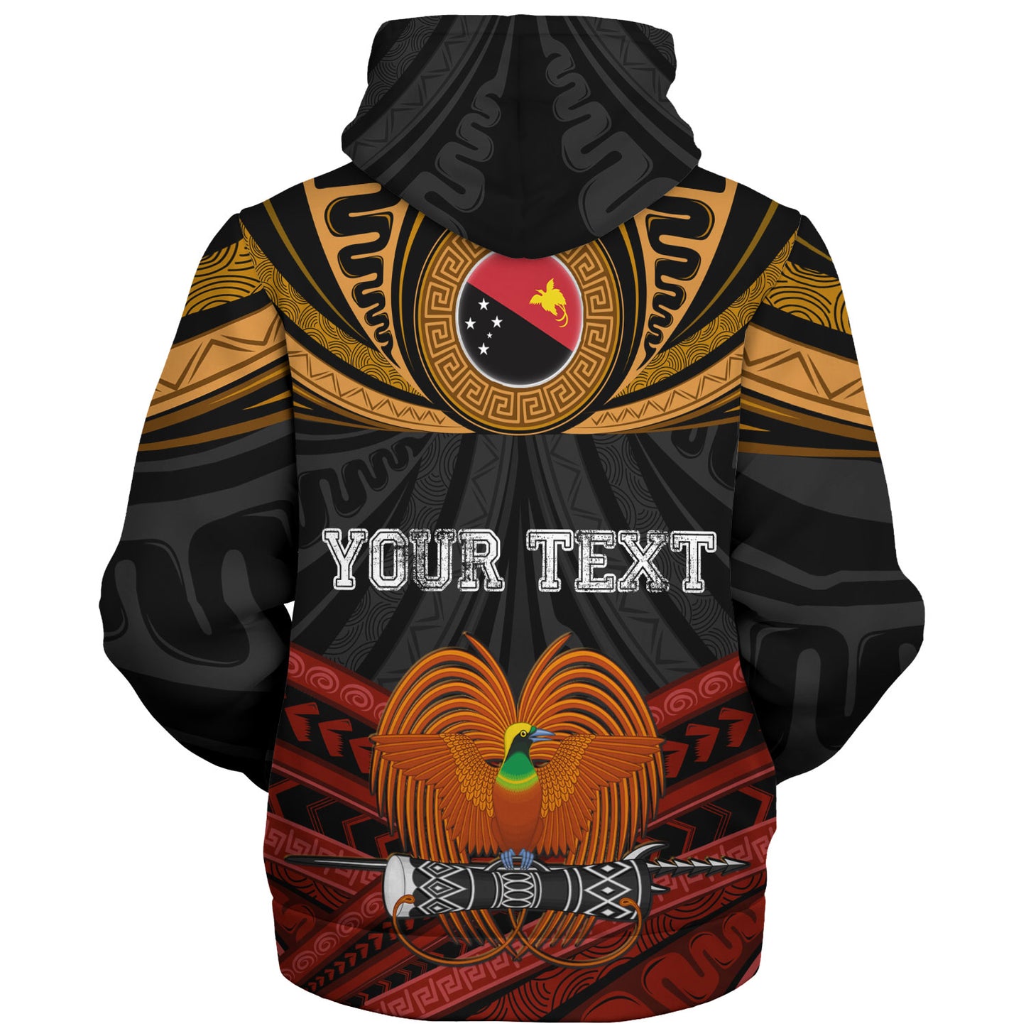 Papua New Guinea Custom Personalised Sherpa Hoodie Papua New Guinea Fabric Pattern Design