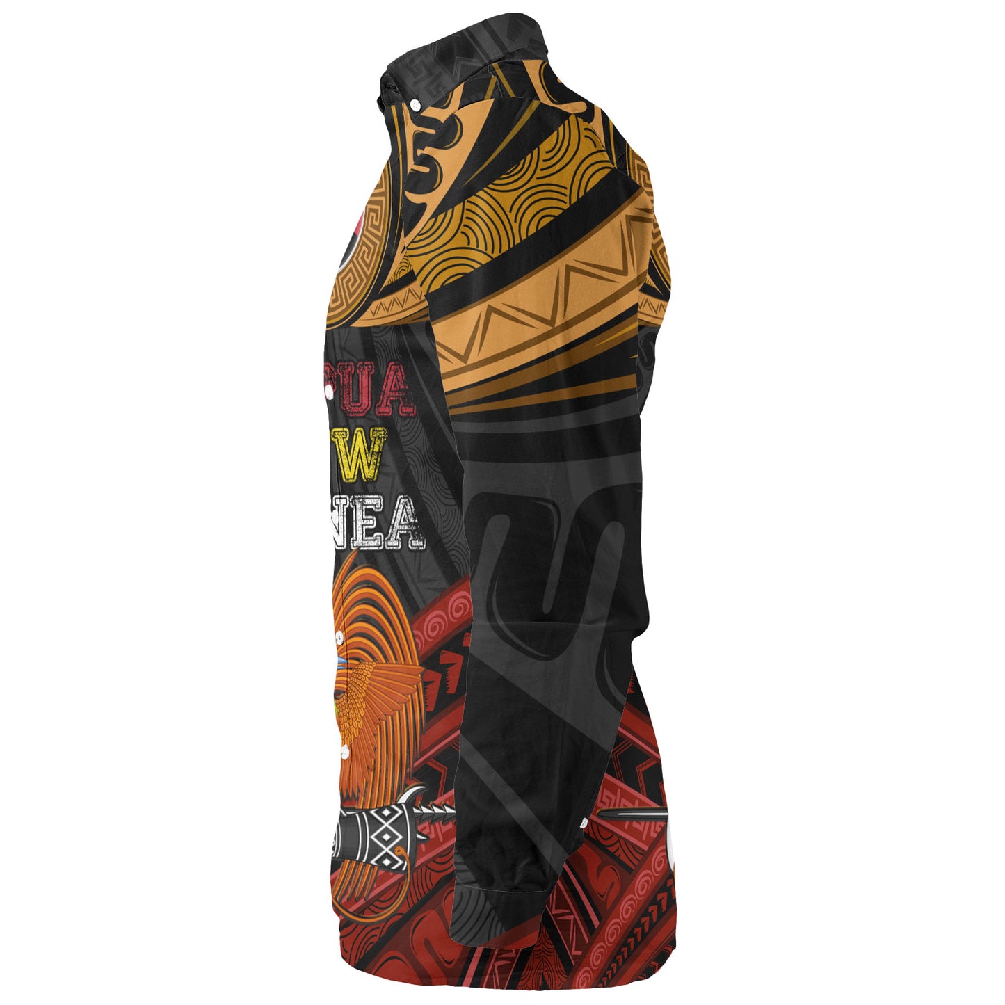 Papua New Guinea Custom Personalised Long Sleeve Shirt Papua New Guinea Fabric Pattern Design