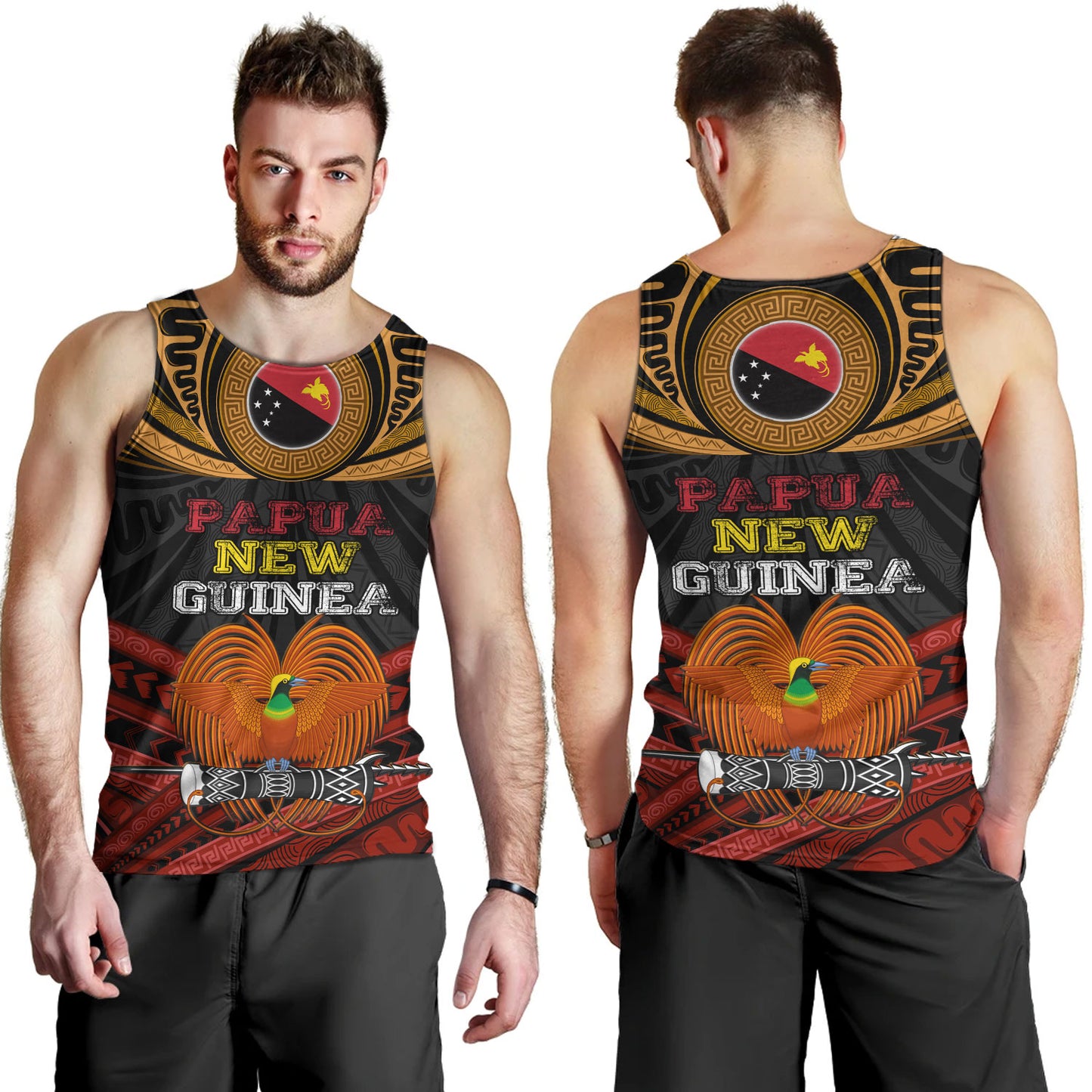 Papua New Guinea Custom Personalised Tank Top Papua New Guinea Fabric Pattern Design