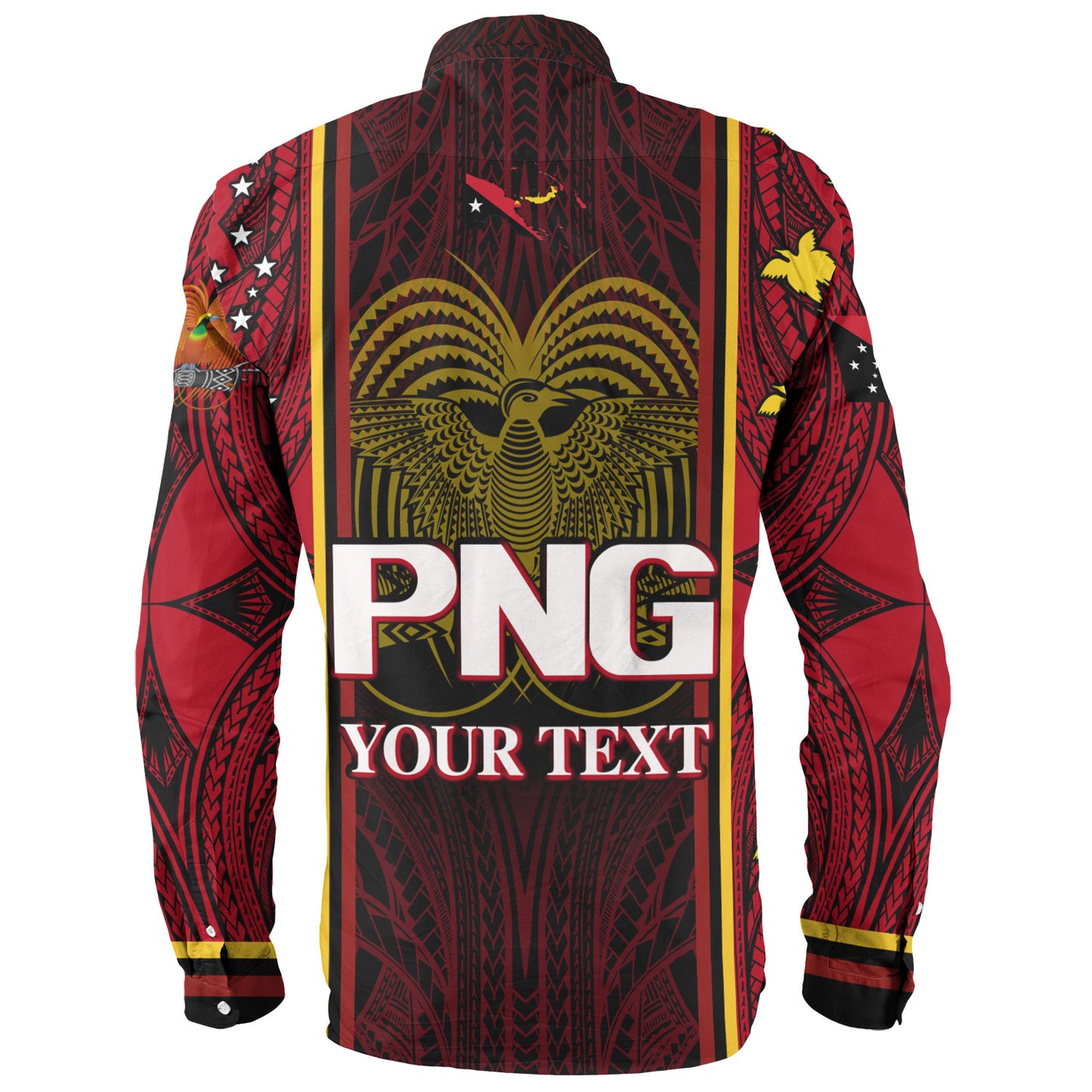 Papua New Guinea Custom Personalised Long Sleeve Shirt Seal And Map Tribal Traditional Patterns