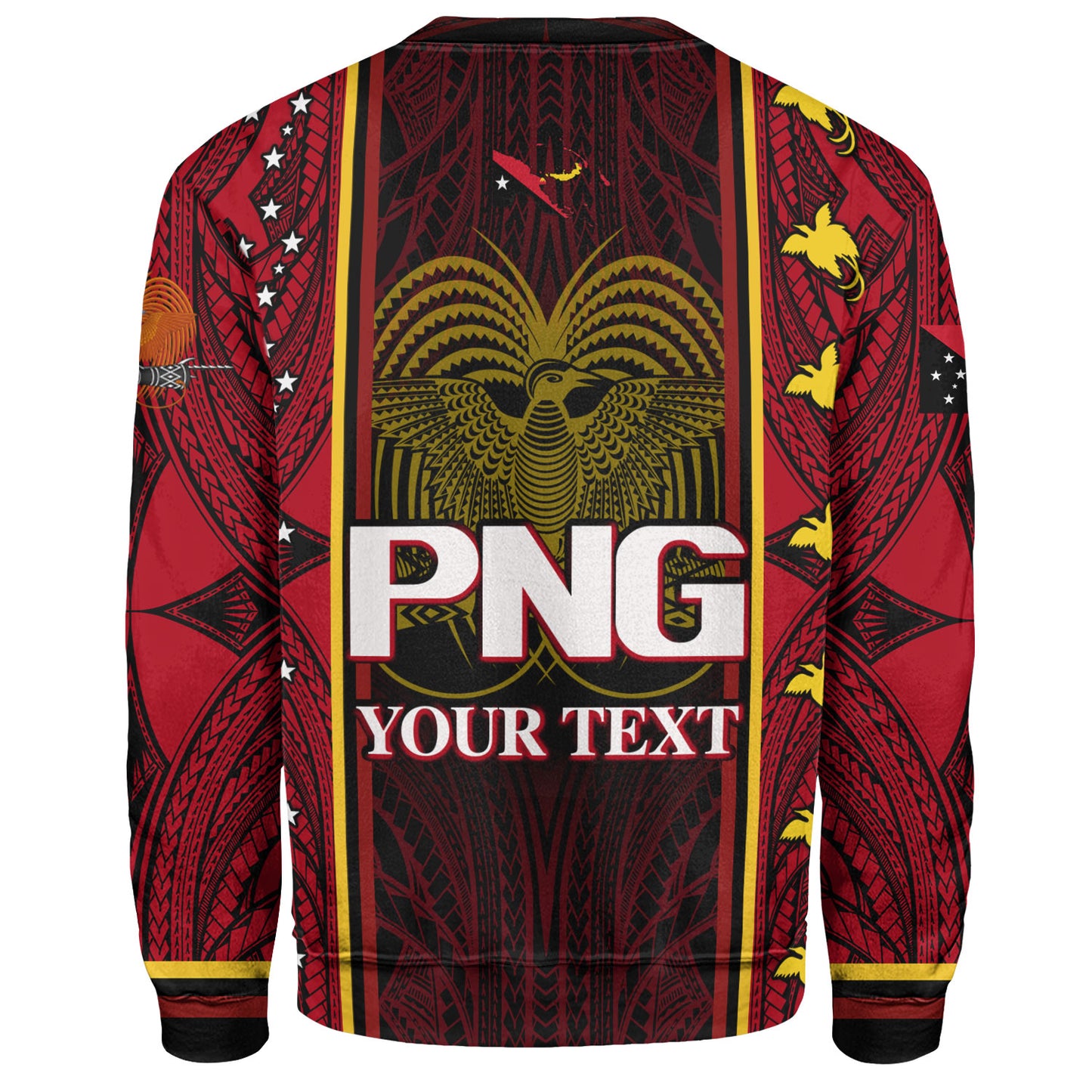 Papua New Guinea Custom Personalised Sweatshirt Seal And Map Tribal Traditional Patterns