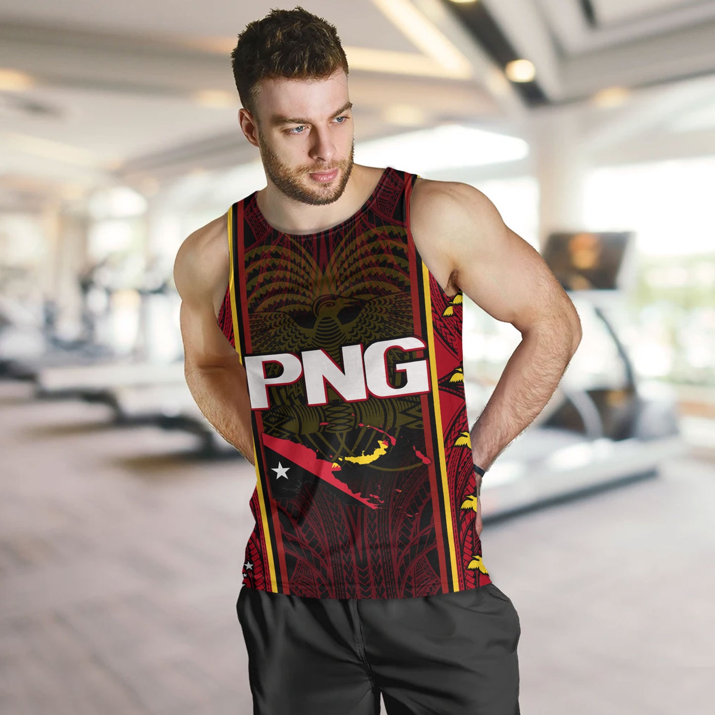 Papua New Guinea Custom Personalised Tank Top Seal And Map Tribal Traditional Patterns