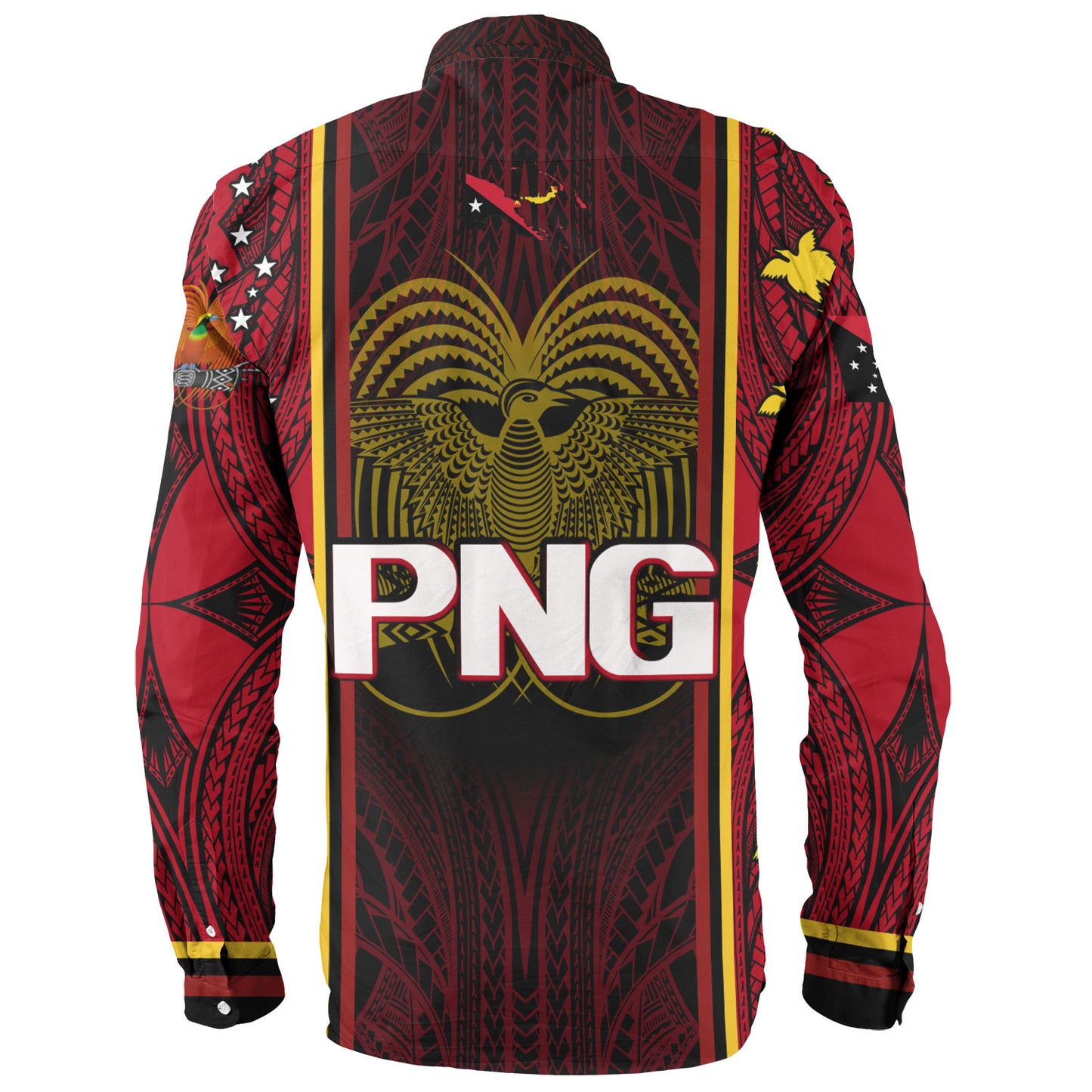 Papua New Guinea Custom Personalised Long Sleeve Shirt Seal And Map Tribal Traditional Patterns